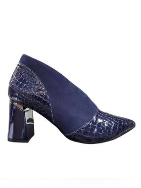 Capelli Rossi Rory Elegant Blue Pump Heeled Leather Croc  Shoes Sz EU41